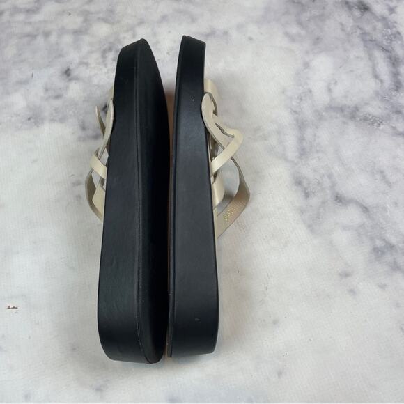 Alohas Ivory Toe Ring Strappy Flat Sandals Flip Flops Minimalist Sz 41 - Picture 8 of 10